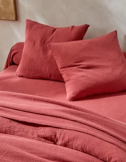 Linge De Lit Uni En Triple Gaze De Coton 11 Linge De Lit Uni En Triple Gaze De Coton -Valeurs des doublures de lit. 101130 C05 zoomx vue5