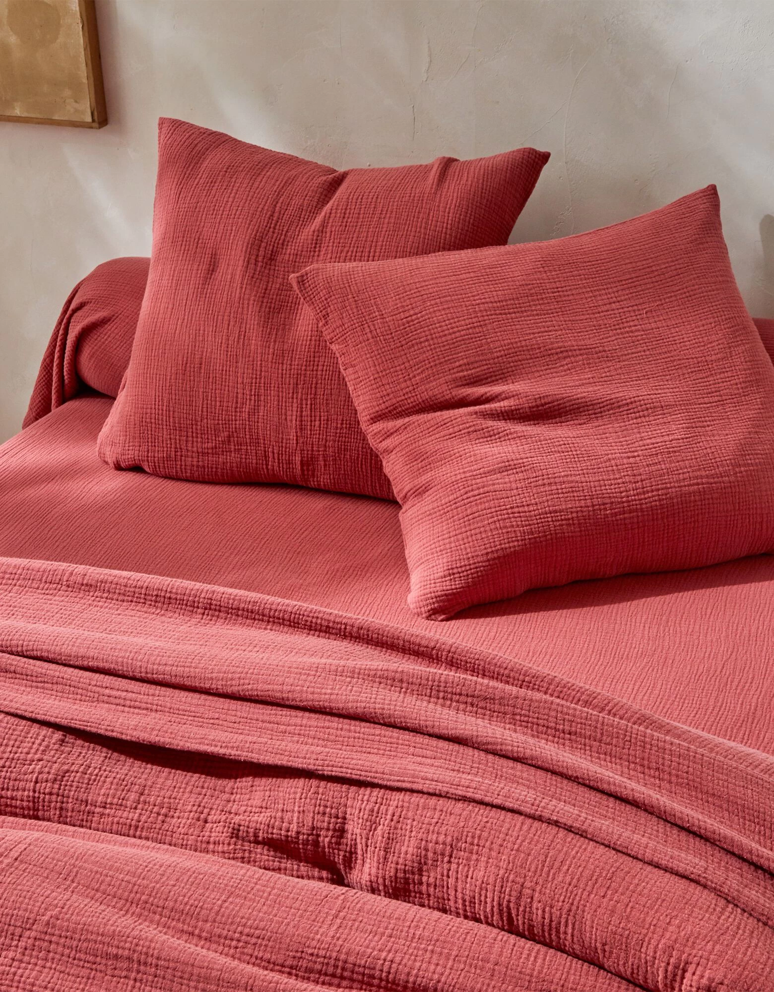 Linge De Lit Uni En Triple Gaze De Coton 5 Linge De Lit Uni En Triple Gaze De Coton – Image 5