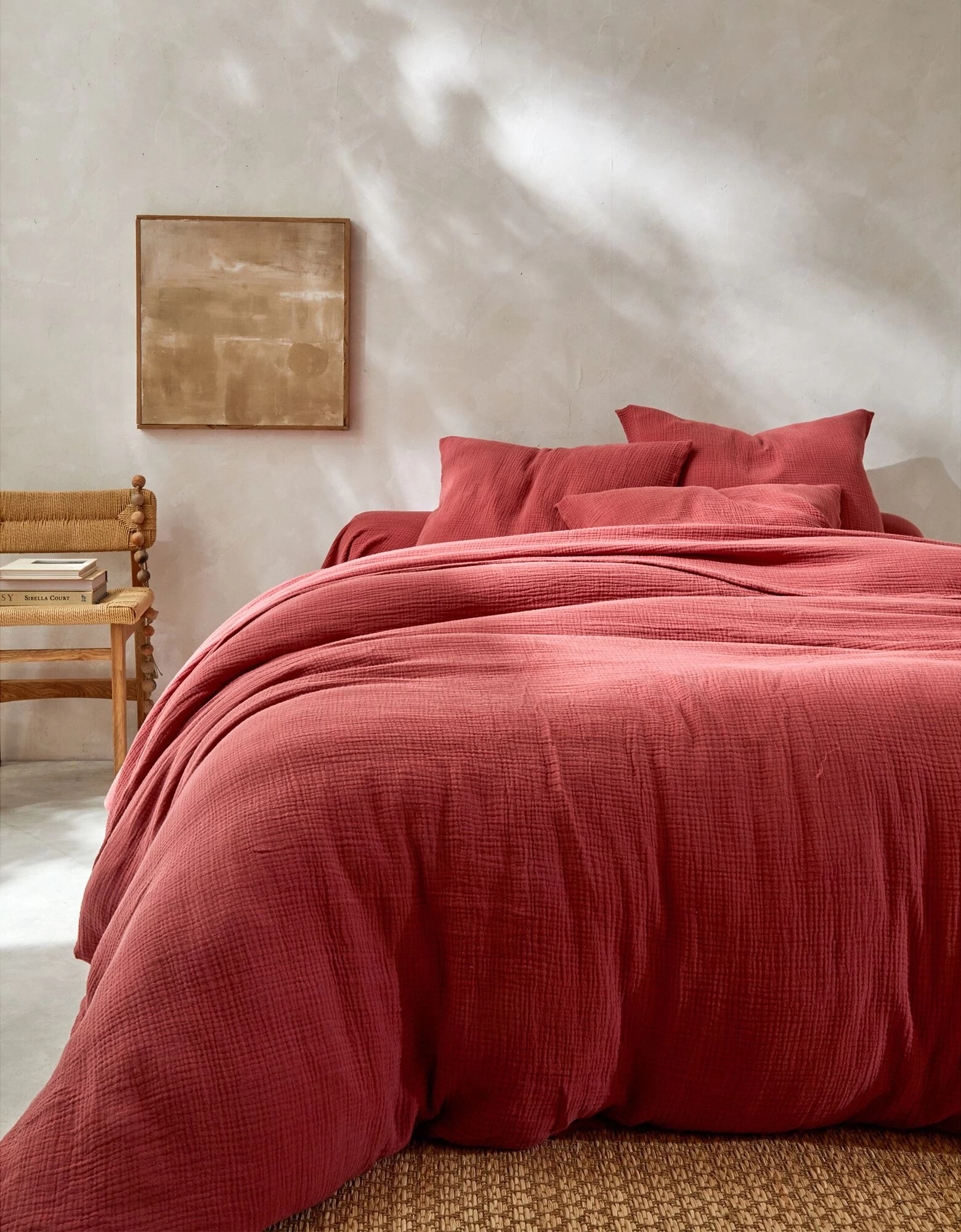 Linge De Lit Uni En Triple Gaze De Coton 6 Linge De Lit Uni En Triple Gaze De Coton – Image 6