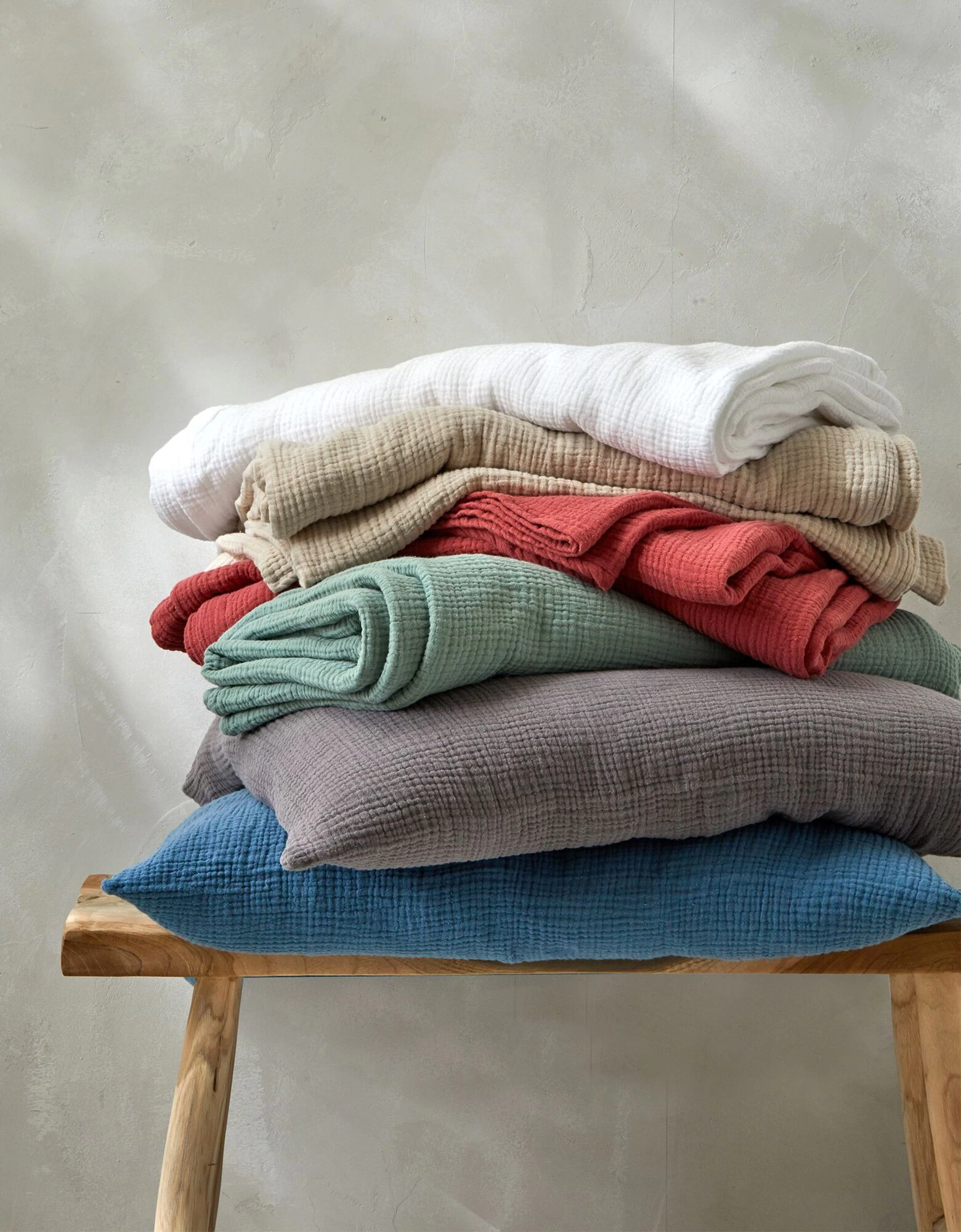 Linge De Lit Uni En Triple Gaze De Coton 7 Linge De Lit Uni En Triple Gaze De Coton – Image 7