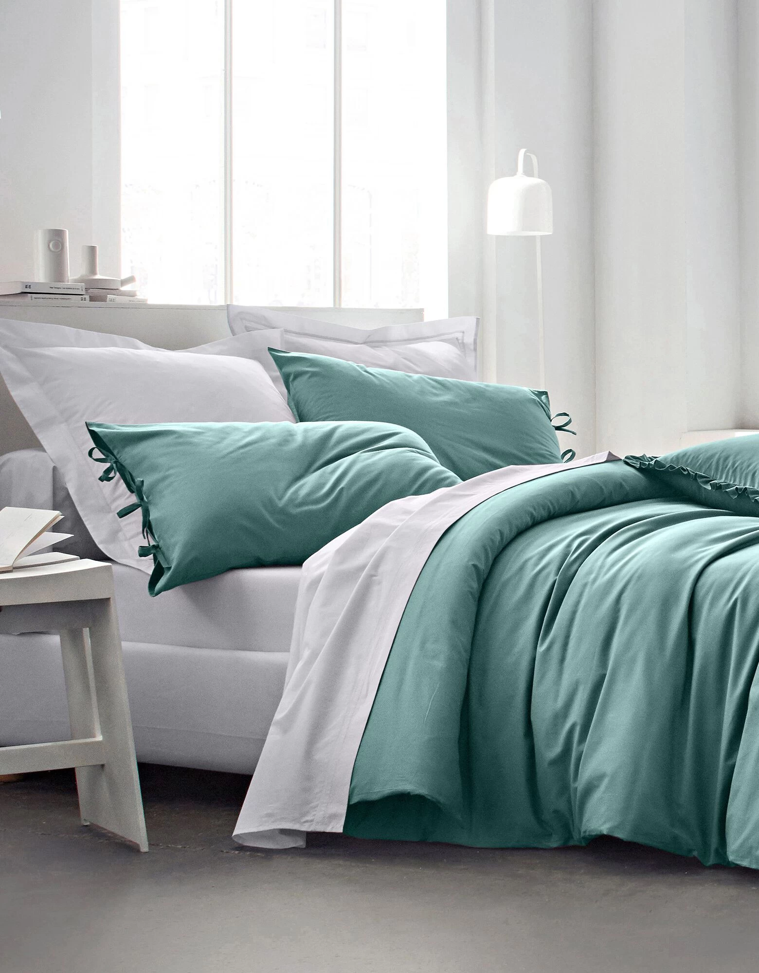 Drap-housse Uni Percale Bonnets 40 Cm 2 Drap-housse Uni Percale Bonnets 40 Cm – Image 2