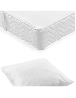 Kit Jetable 1 Ou 2 Personnes : Protège-oreillers + Protège-matelas Forme Plateau - Lot De 10