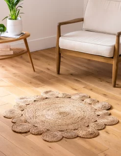Tapis Rond En Jute Ajouré