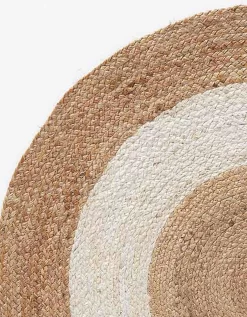 Tapis Rond Bicolore Blanc En Jute -Valeurs des doublures de lit. 291022 C01 zoom detailRFP