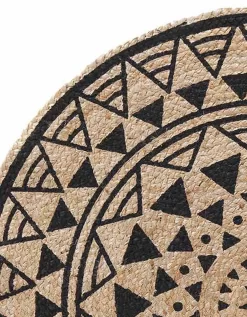 Tapis Rond En Jute Imprimé Noir -Valeurs des doublures de lit. 291037 C01 zoom detailRFP