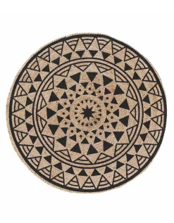 Tapis Rond En Jute Imprimé Noir -Valeurs des doublures de lit. 291037 C01 zoomx vue5