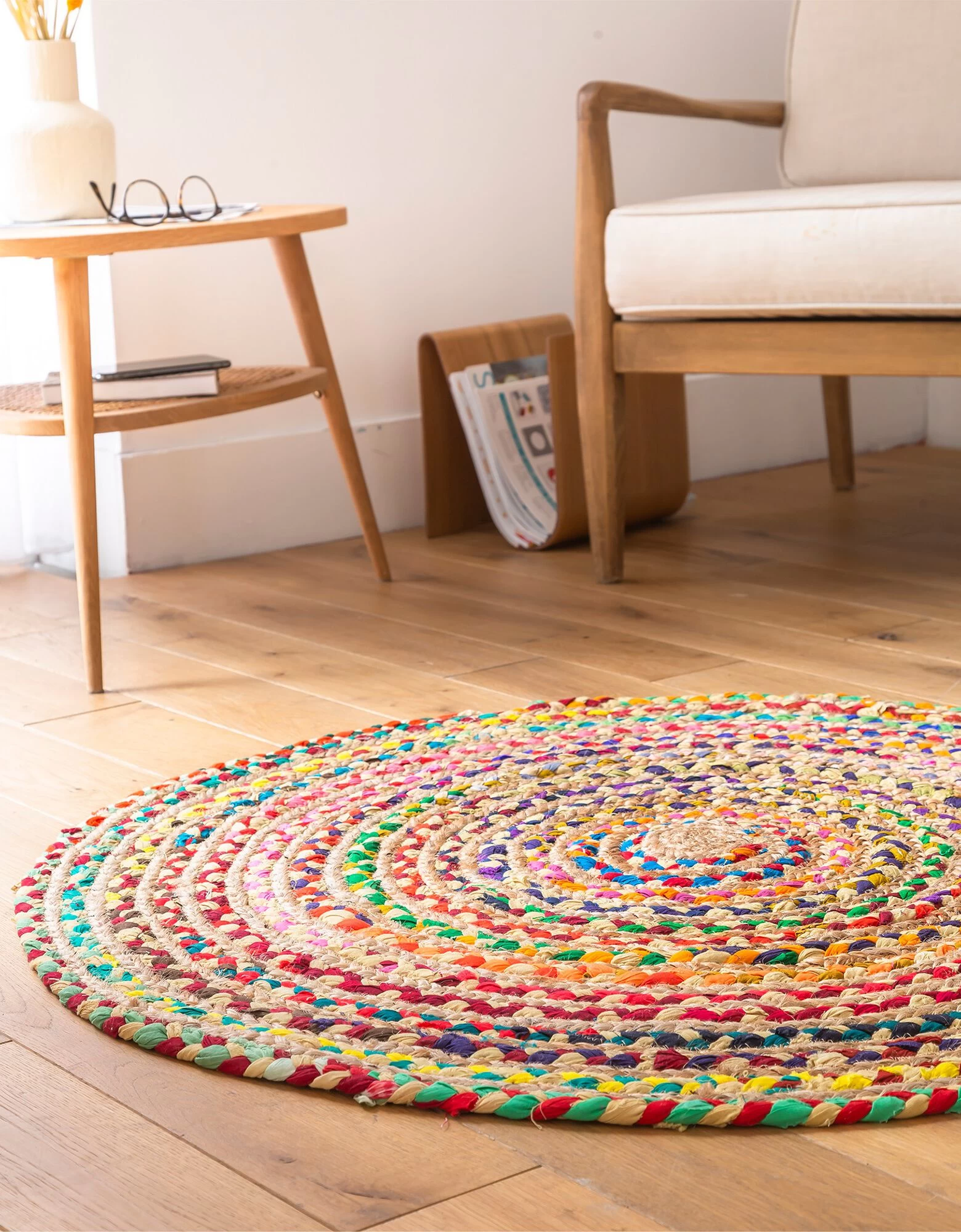 Tapis Rond En Jute Et Coton 2 Tapis Rond En Jute Et Coton – Image 2