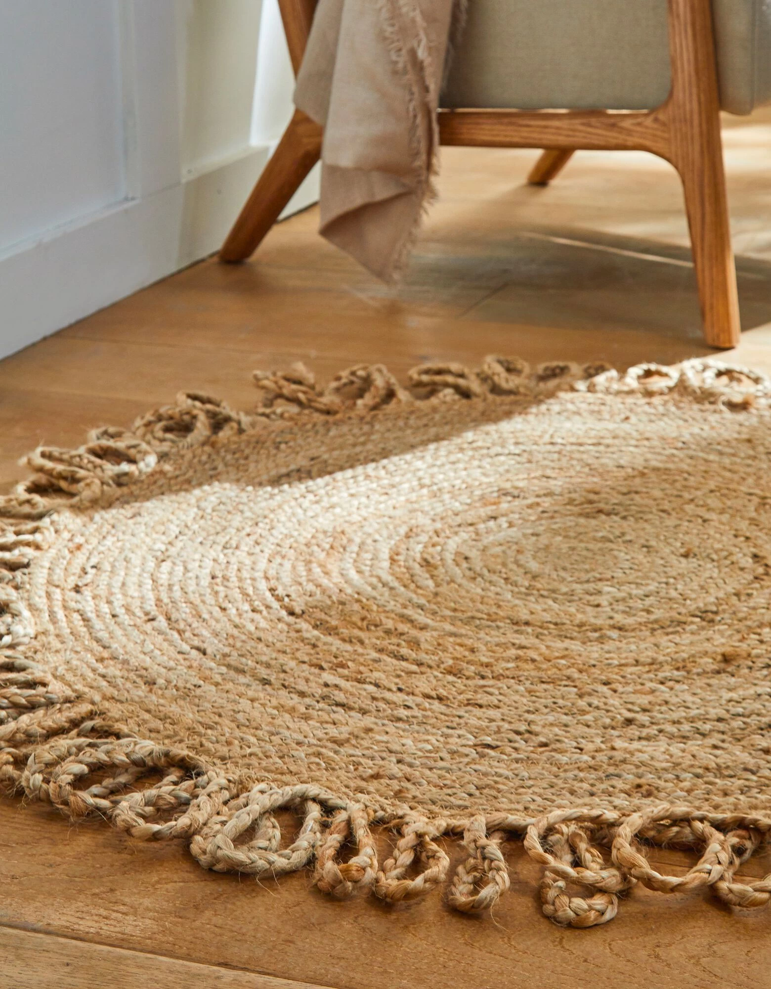 Tapis Rond Jute Naturelle Contour Bouclette 2 Tapis Rond Jute Naturelle Contour Bouclette – Image 2