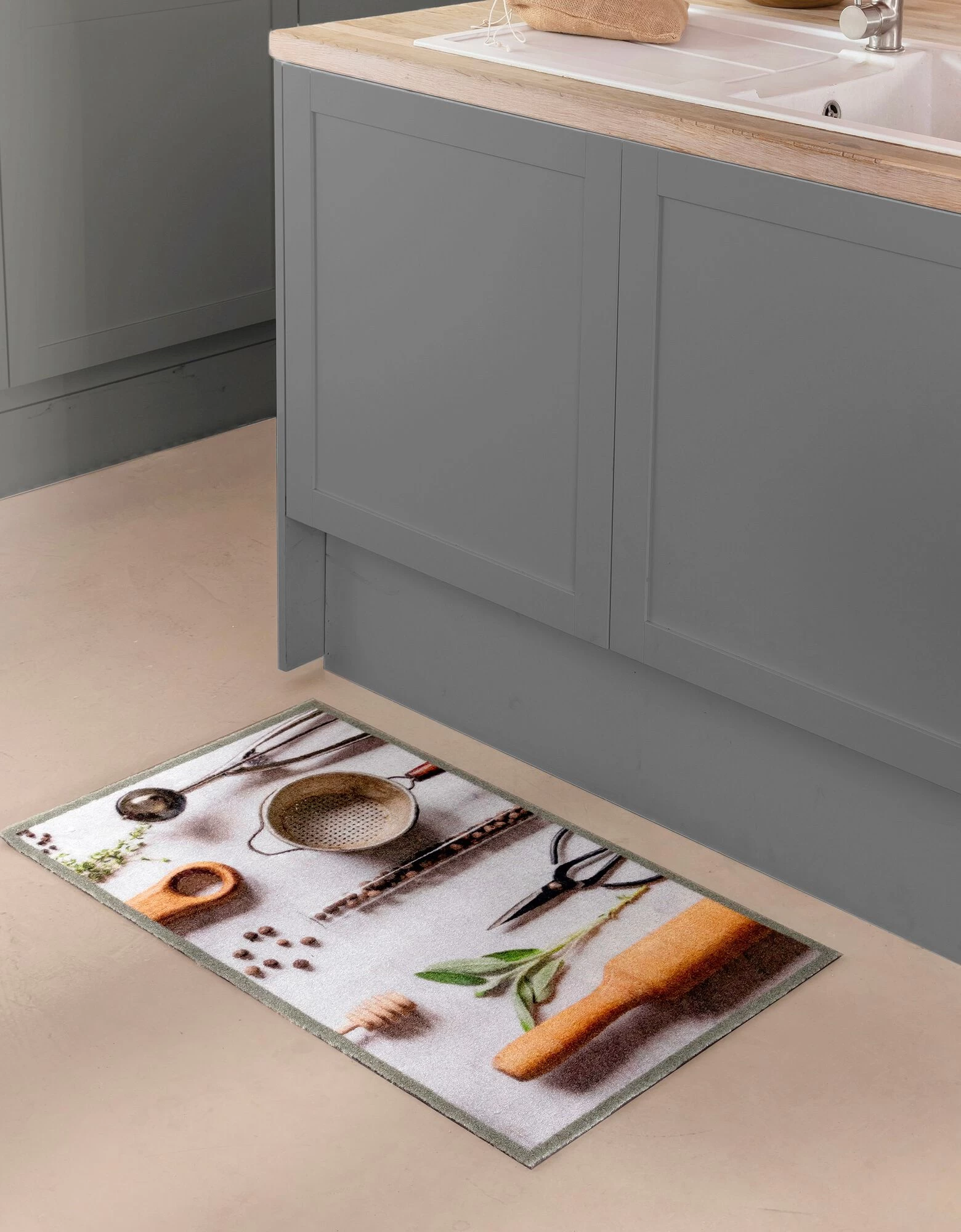 Tapis De Cuisine Velours Photo-impression Ustensiles 2 Tapis De Cuisine Velours Photo-impression Ustensiles – Image 2