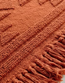 Tapis Jacquard à Franges Terracotta -Valeurs des doublures de lit. 291184 C01 zoom detailRFP