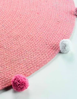 Tapis Rond Finition Pompons Rose 6 Tapis Rond Finition Pompons Rose -Valeurs des doublures de lit. 291194 C01 zoomx vue3