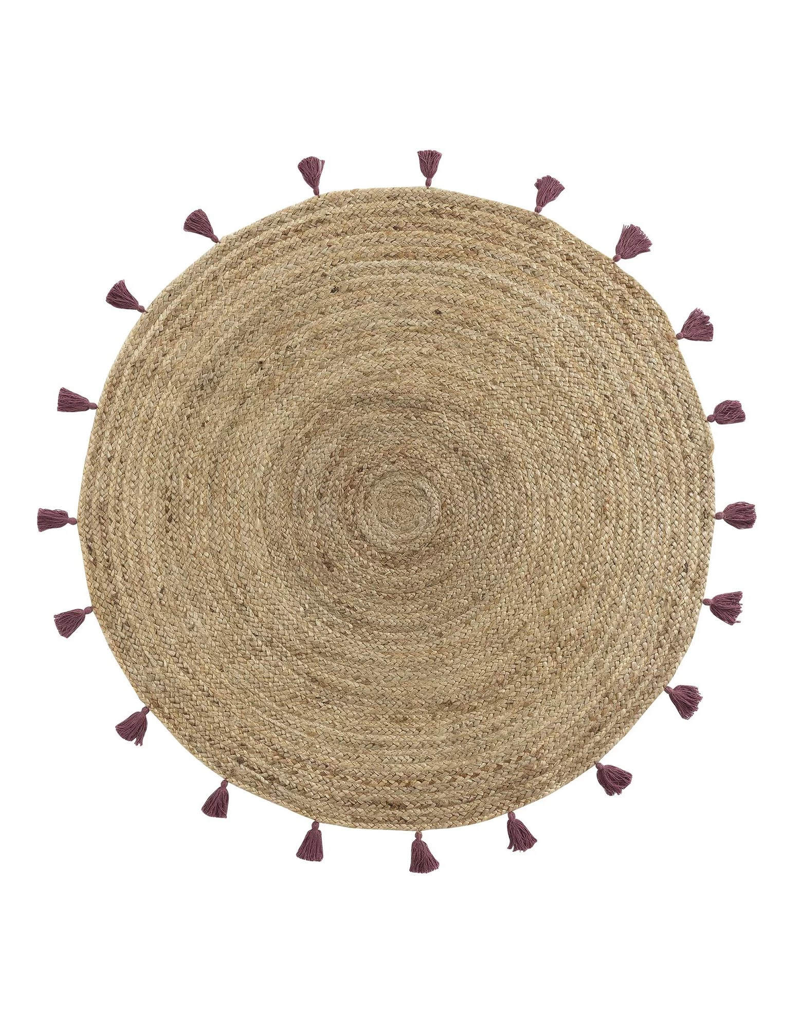 Tapis Jute Finition Pompons - Rond 2 Tapis Jute Finition Pompons - Rond – Image 2
