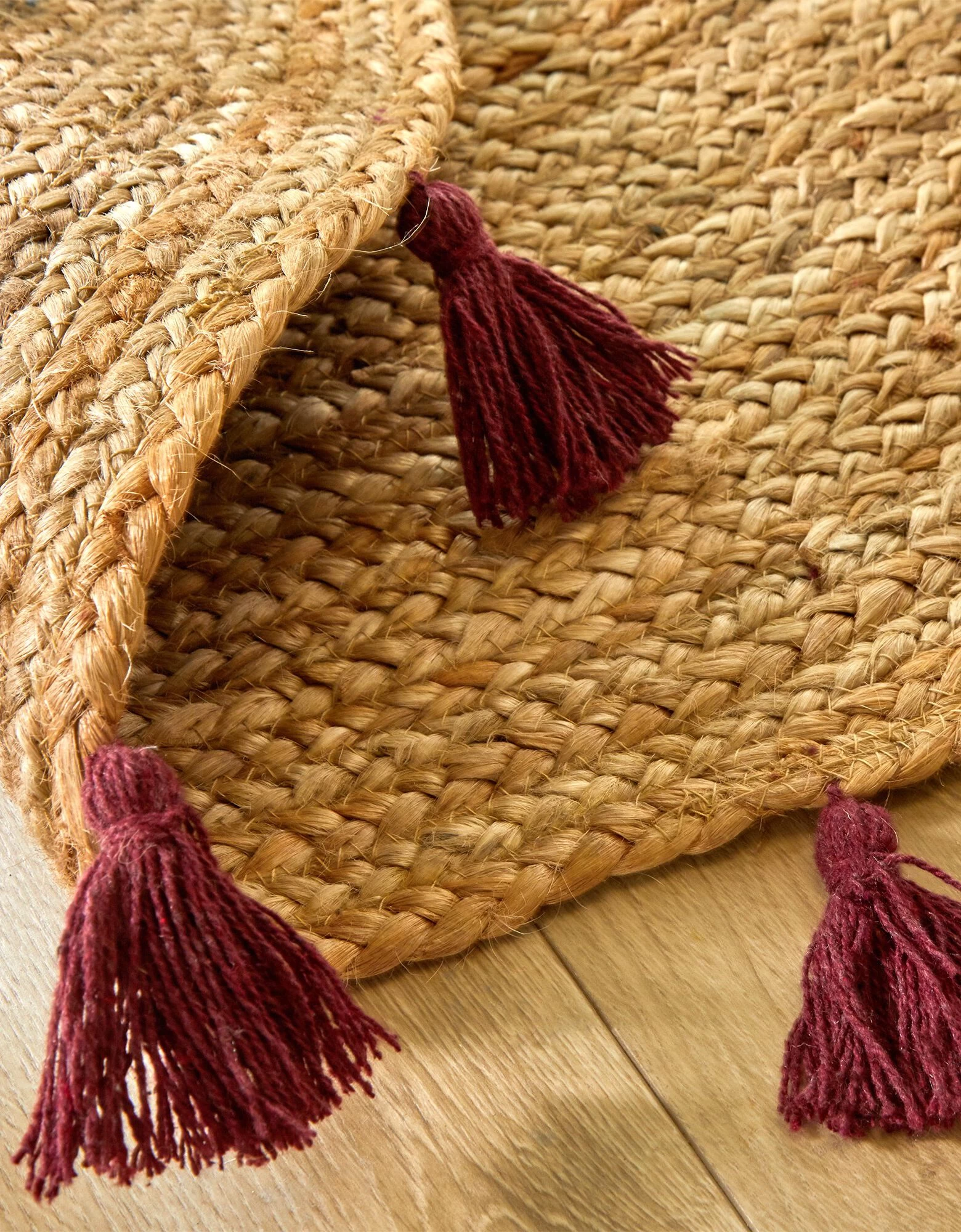 Tapis Jute Finition Pompons - Rond 4 Tapis Jute Finition Pompons - Rond – Image 4