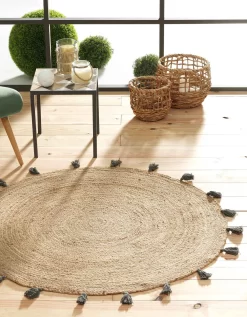 Tapis Finition Pompons - Rond