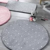 Tapis Flanelle Imprimé étoiles Phosphorescentes - Rond