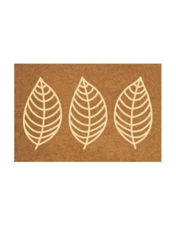 Paillasson Coco Imprimé Feuilles - Rectangulaire