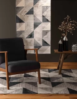 Tapis Décoratif Rectangulaire, Motif Géométrique