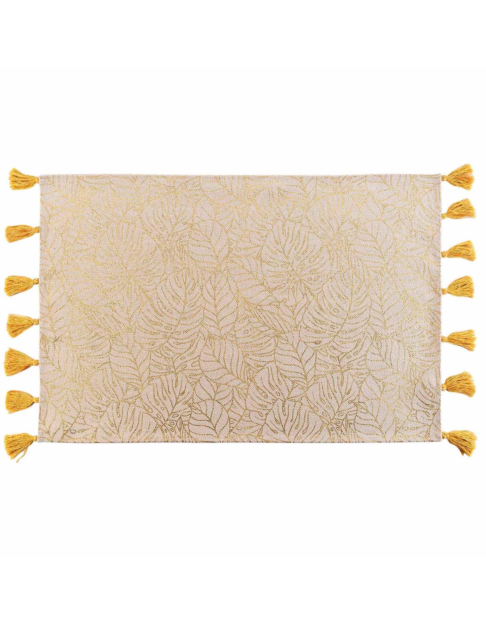 Tapis Rectangulaire Finition Pompons, Imprimé Métallisé 2 Tapis Rectangulaire Finition Pompons, Imprimé Métallisé – Image 2