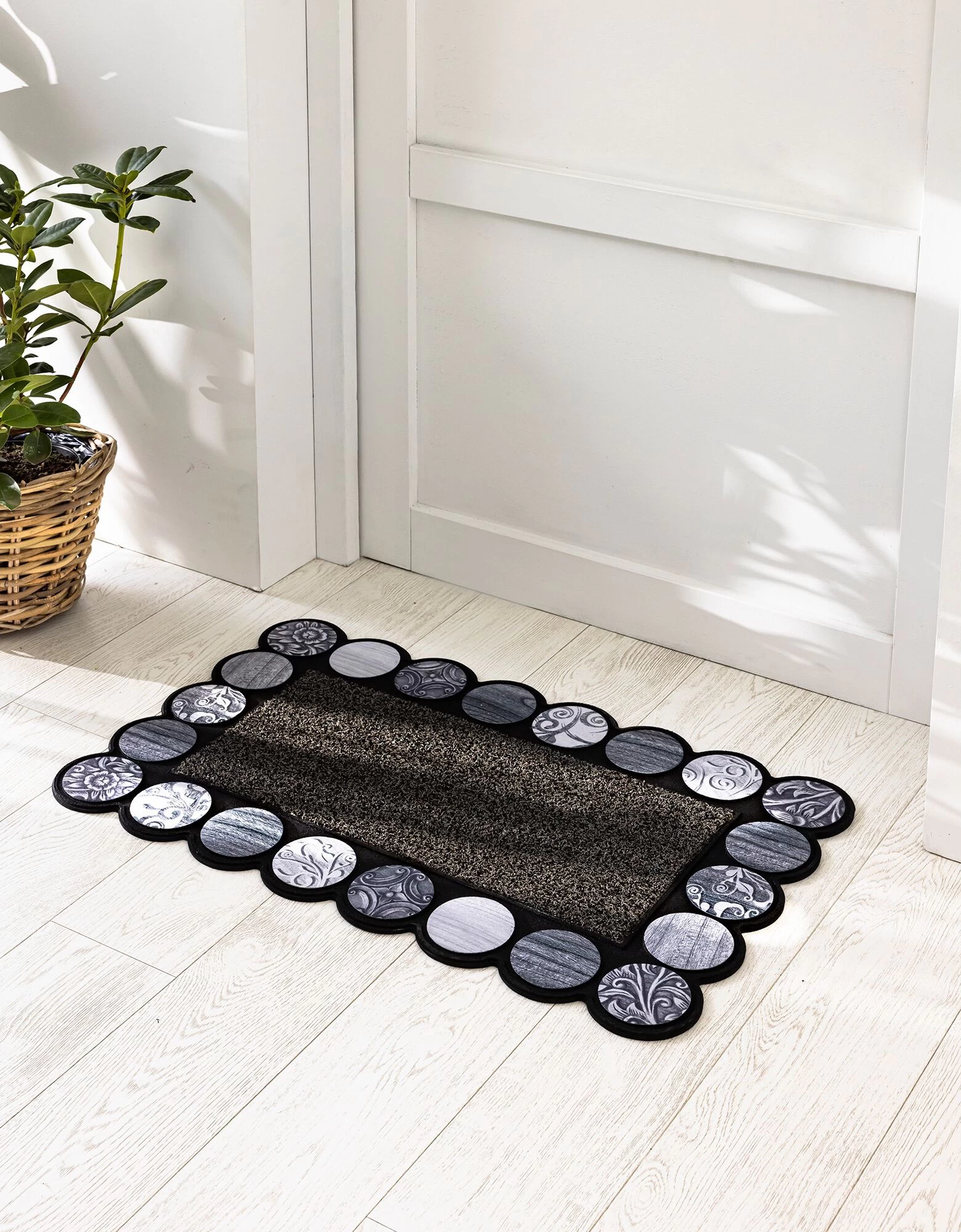 Tapis D'entrée Rectangulaire, Motif Rosaces 2 Tapis D'entrée Rectangulaire, Motif Rosaces – Image 2