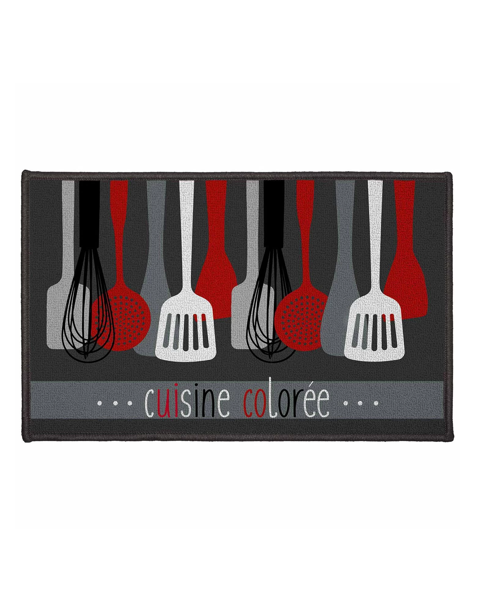 Tapis Cuisine Anti-poussière Rectangulaire, Imprimé Ustensiles 1 Tapis Cuisine Anti-poussière Rectangulaire, Imprimé Ustensiles