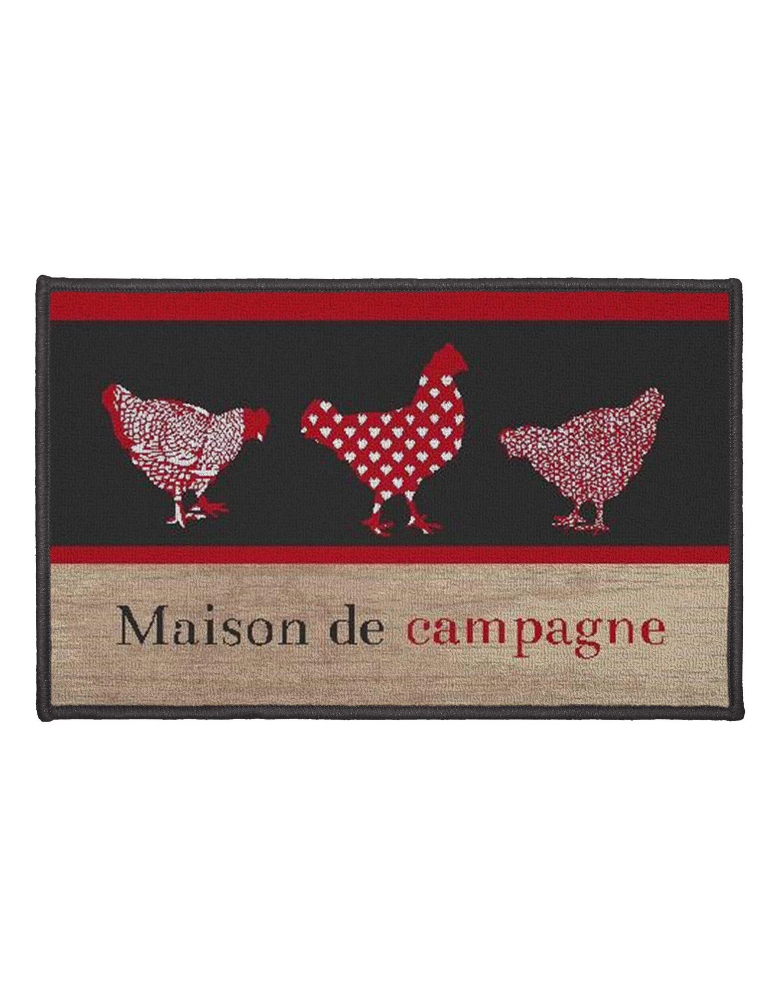 Tapis Cuisine Anti-poussière Rectangulaire, Imprimé Poules 2 Tapis Cuisine Anti-poussière Rectangulaire, Imprimé Poules – Image 2