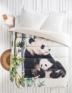 Couette Microfibre Impression Photo Pandas 200 G/m²