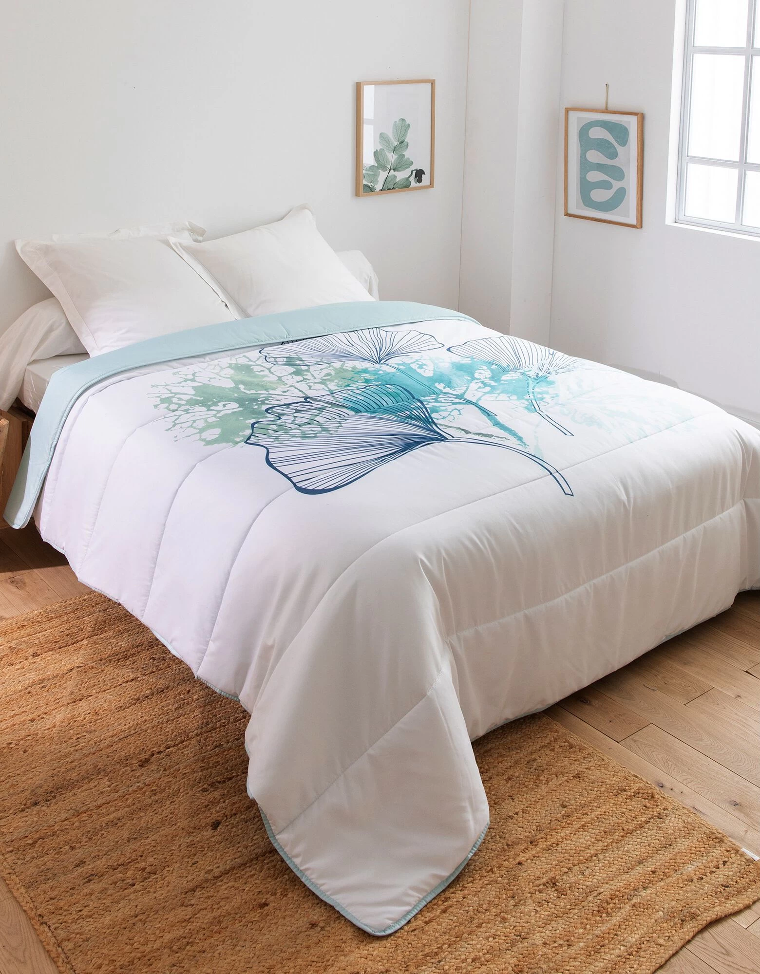 Couette Coton Imprimé Ginkgo 400g/m2 1 Couette Coton Imprimé Ginkgo 400g/m2