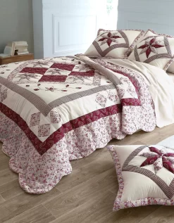 Couvre-lit Patchwork Imprimé Fleurs