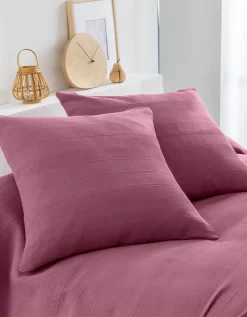 Plaid Ou Jeté Uni Coton Tissage Artisanal -Valeurs des doublures de lit. 322286 C00 zoomx vue3