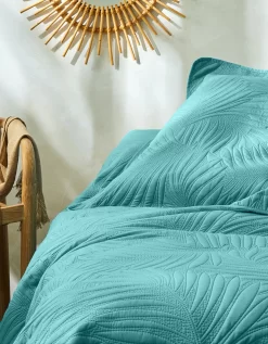 Couvre-lit Uni Matelassé Reliéfé "feuillage" -Valeurs des doublures de lit. 322427 C03 zoomx vue3