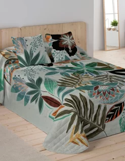 Couvre-lit Matelassé Imprimé Végétal