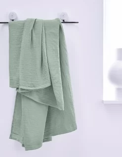 Plaid Uni Ou Jeté De Canapé Gaze De Coton