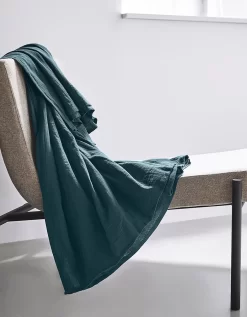 Plaid Uni Ou Jeté De Canapé Gaze De Coton