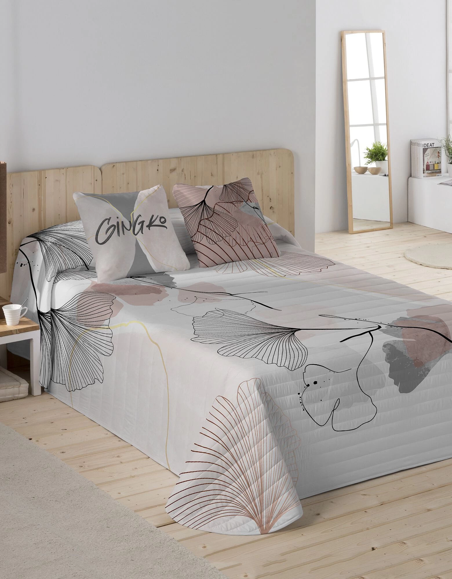 Couvre-lit Matelassé Imprimé Ginkgo 1 Couvre-lit Matelassé Imprimé Ginkgo