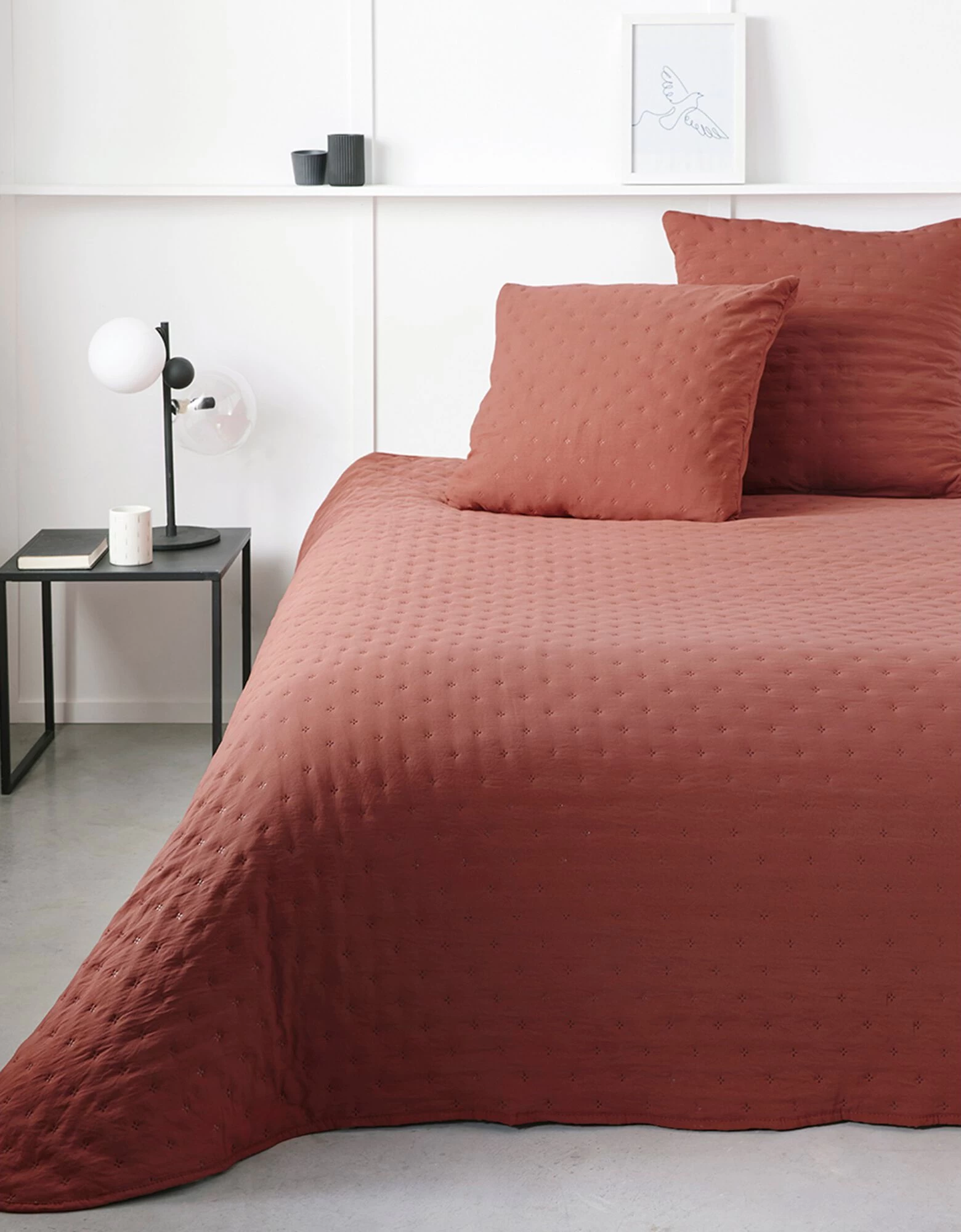 Ensemble Couvre-lit Uni Matelassé Reliefé 1 Ensemble Couvre-lit Uni Matelassé Reliefé