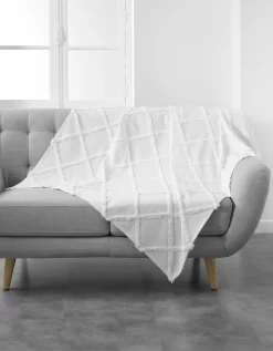 Plaid Ou Jeté De Canapé Coton Tufté Imprimé