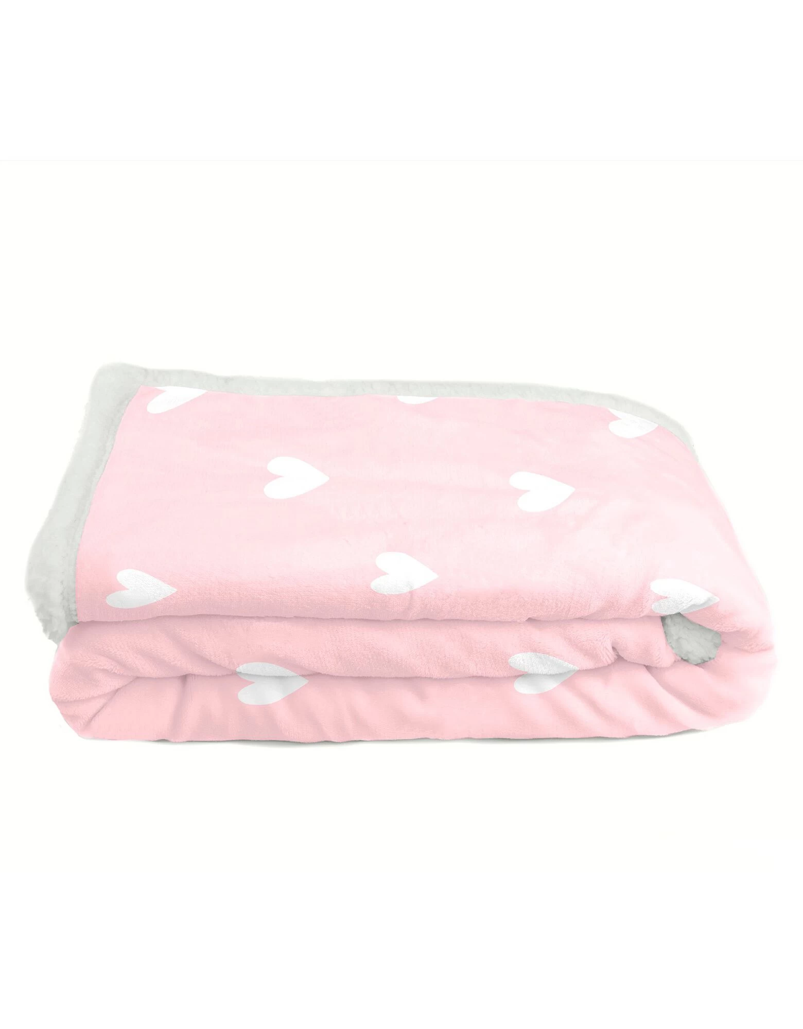 Plaid Polaire Imprimé Coeurs Et Sherpa 1 Plaid Polaire Imprimé Coeurs Et Sherpa