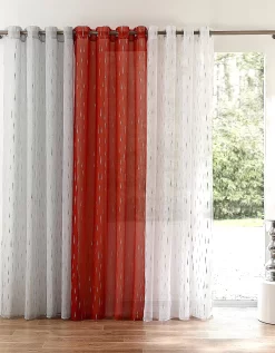 Panneau Voile Motif Gouttelettes Argentées Finition Oeillets -Valeurs des doublures de lit. 323011 C00 zoomx vue5