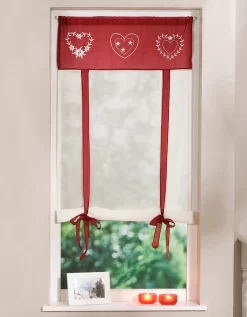 Store Broderies Motifs Coeurs Finition Passe-tringle