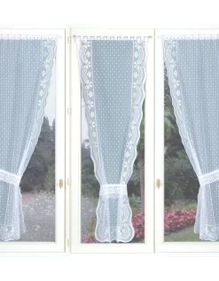 Rideau Uni Dentelle Polyester Finition écailles - Triptyque