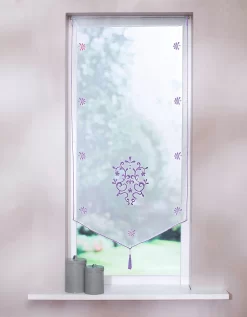 Vitrage Pointe Baroque Brodé Finition Passe-tringle