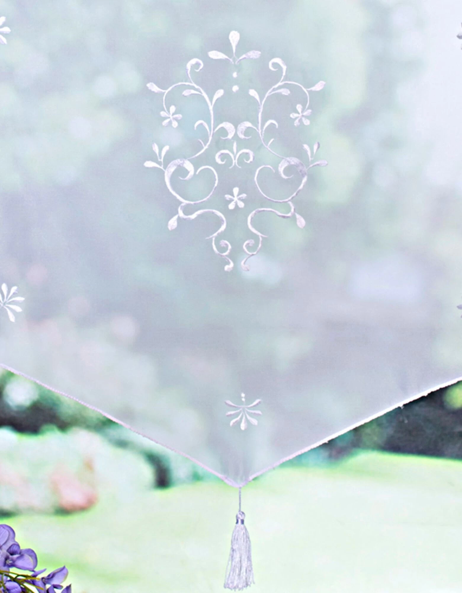 Vitrage Pointe Baroque Brodé Finition Passe-tringle 2 Vitrage Pointe Baroque Brodé Finition Passe-tringle – Image 2