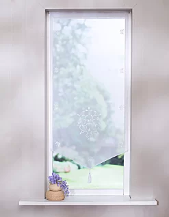 Vitrage Pointe Baroque Brodé Finition Passe-tringle