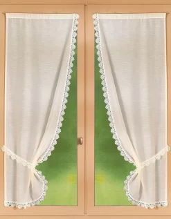 Rideau Macramé Finition Passe-tringle Embrasse Assortie - La Paire