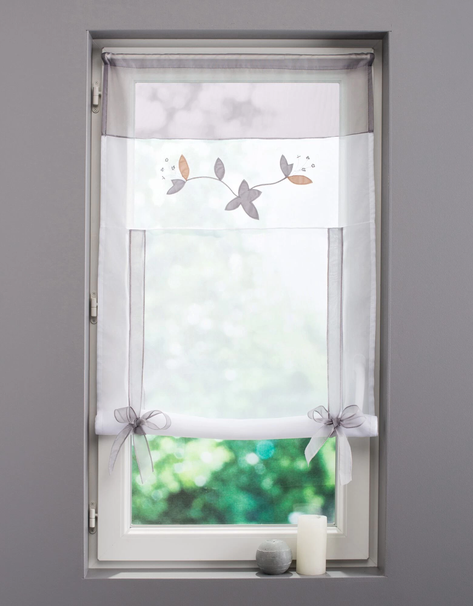 Store Remontable Voile Motif Orchidée Finition Passe-tringle 1 Store Remontable Voile Motif Orchidée Finition Passe-tringle