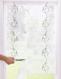 Rideau Modulable En Hauteur Brodé Visages