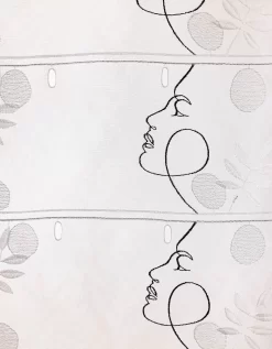 Rideau Modulable En Hauteur Brodé Visages 5 Rideau Modulable En Hauteur Brodé Visages -Valeurs des doublures de lit. 323530 C01 zoomx vue3