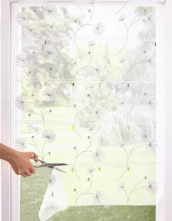 Rideau Modulable En Hauteur Brodé Fleurs