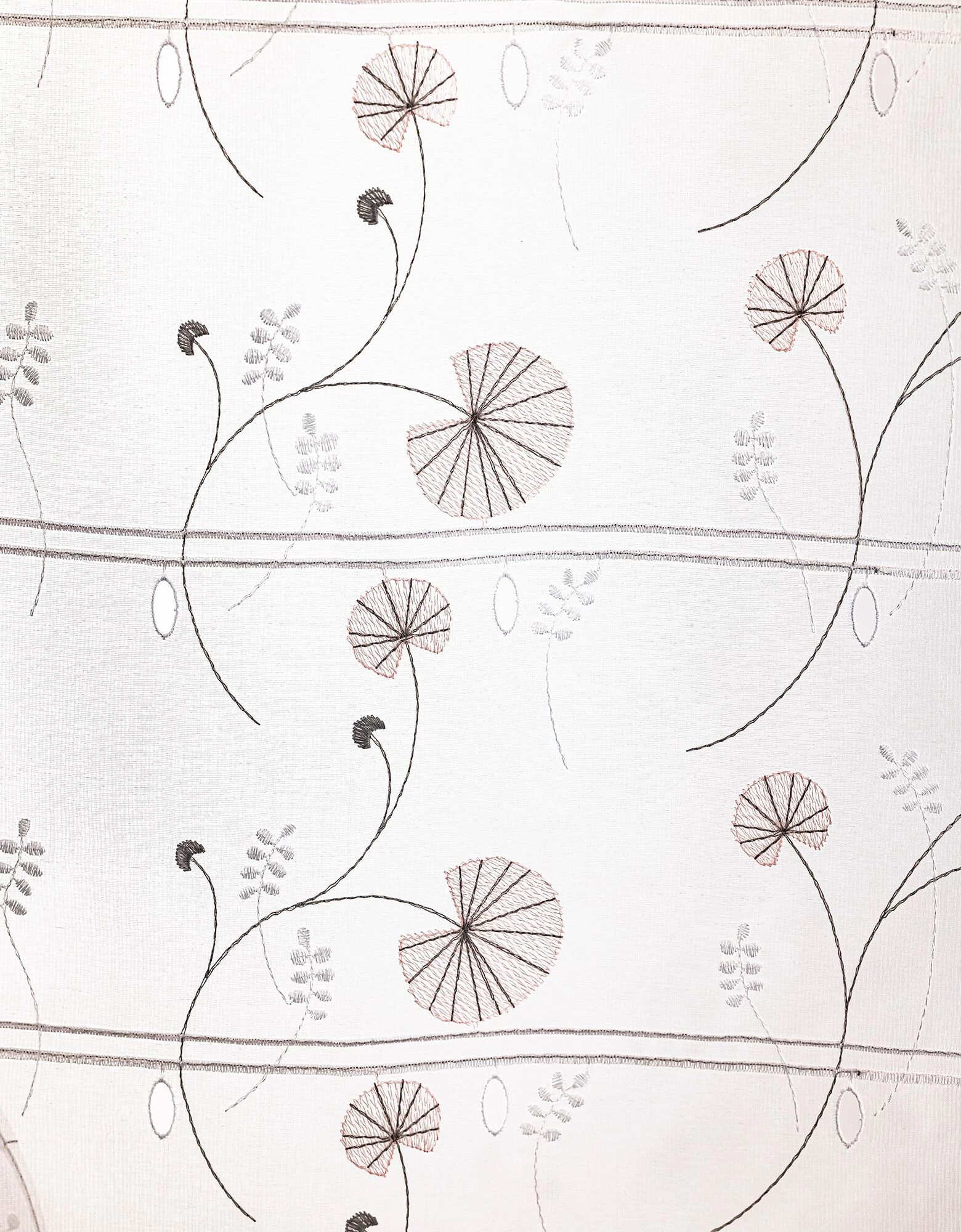 Rideau Modulable En Hauteur Brodé Fleurs 3 Rideau Modulable En Hauteur Brodé Fleurs – Image 3