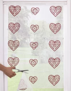 Rideau Modulable En Hauteur Brodé Coeurs